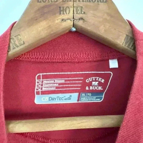 Wisconsin Badgers Cutter Buck Red Mock Neck Shirt Short Sleeve University XL Men - Picture 4 of 12